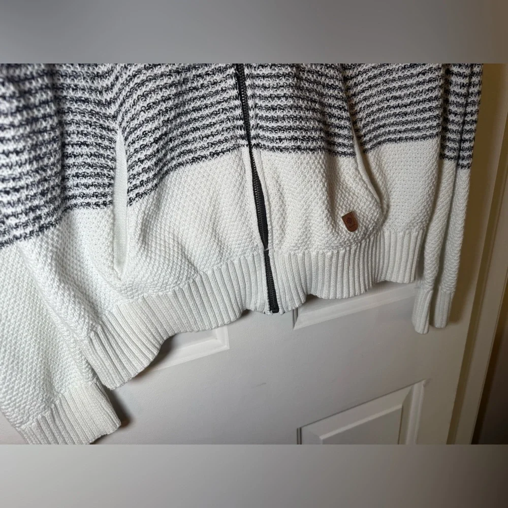 XIOS New York Men’s Full Zip Navy & White Striped Sweater Size XXL 100% Cotton